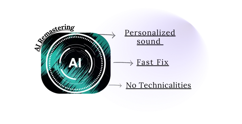 AI Remastering Benefits: Personalized Sound, Fast Fix, and no technicalities. 