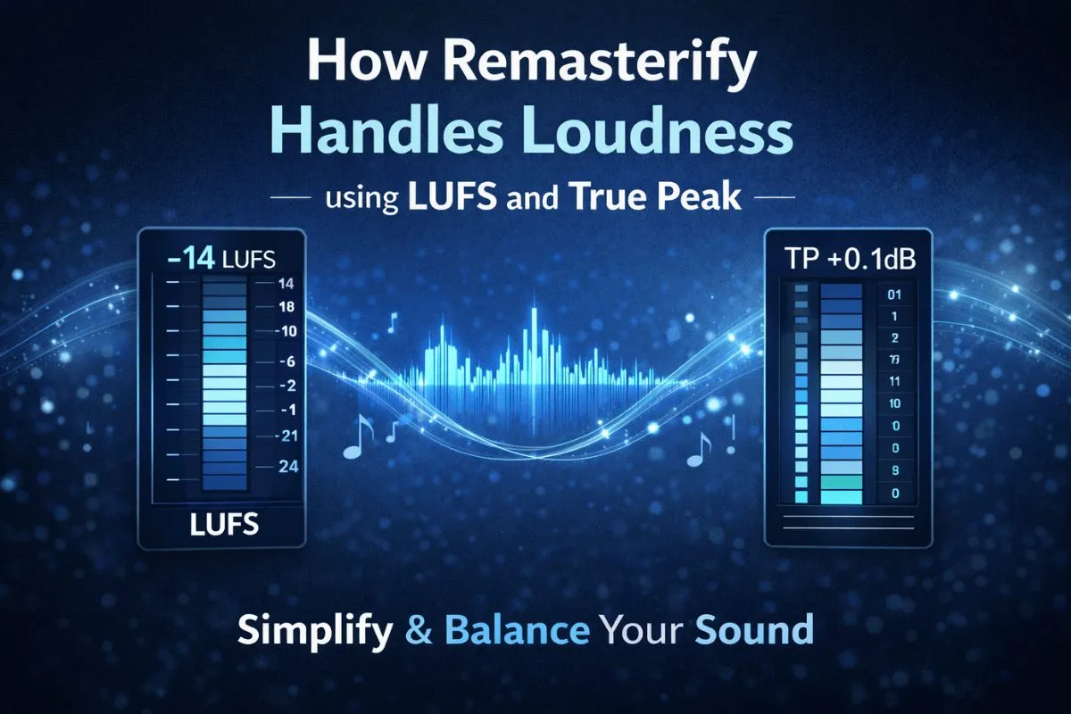 How Remasterify Handles Loudness using LUFS and True Peak - Featured Image