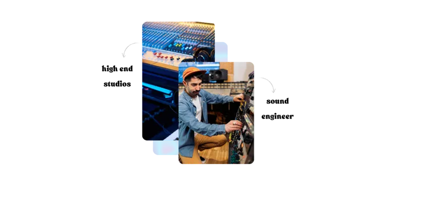 Mastering process including costly studios and sound engineers.