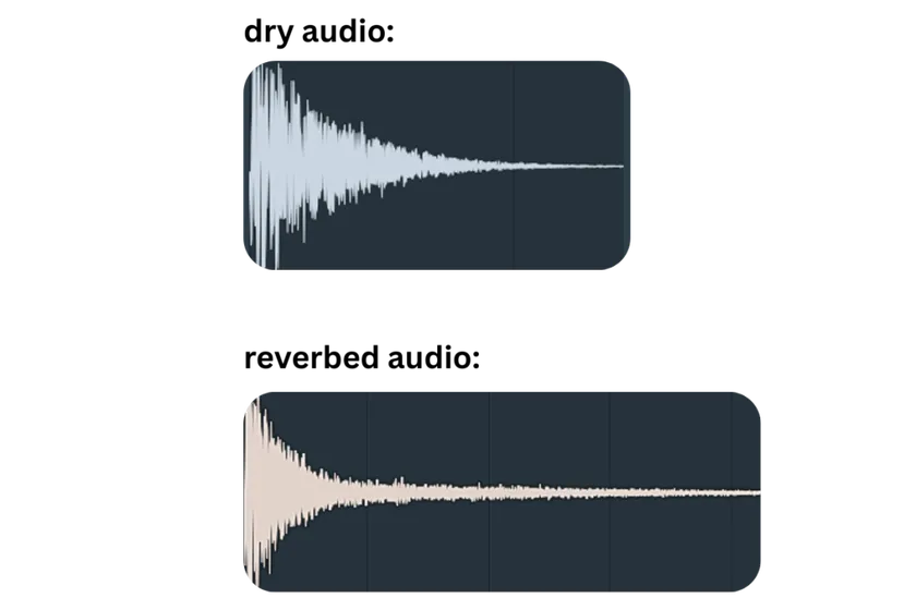 Difference between dry audio and revered audio
