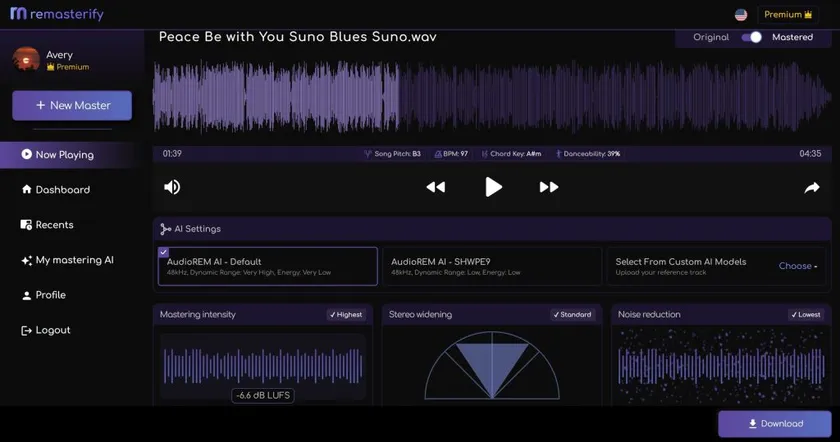 remasterify dashboard