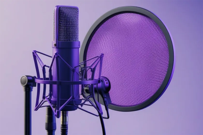 Microphone with a pop filter