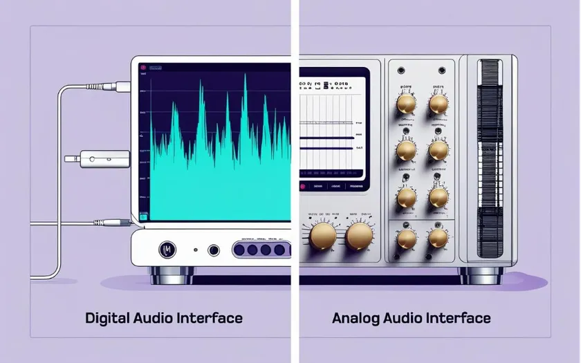 Depiction of digital audio interface and analog audio interface