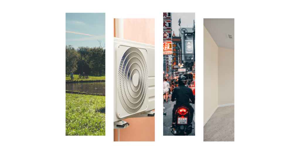 Some of the Sources of background noise: Environmental. AC's mechanical noise, traffic and echos and reverb in an empty room