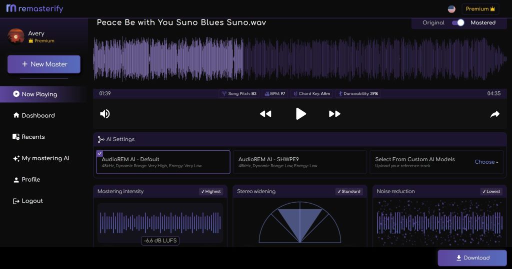 remasterify dashboard