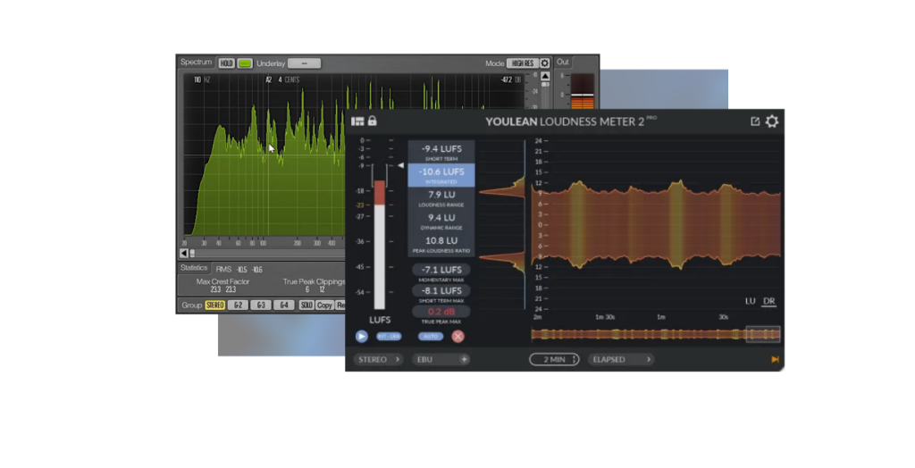Spectrum Analyser - Youlean Loudness Meter and Voxengo Span