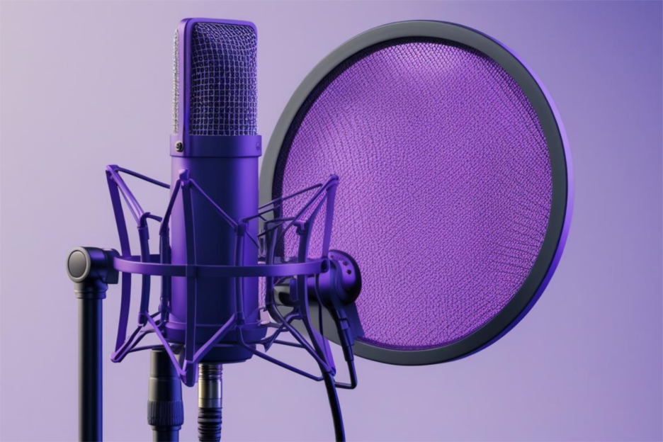 Microphone with a pop filter