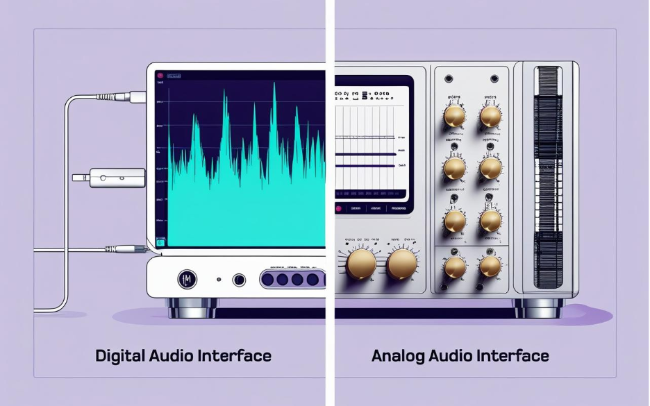 Depiction of digital audio interface and analog audio interface