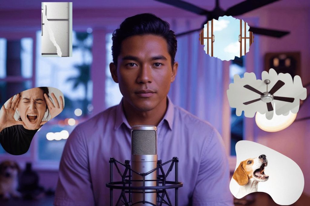 Types of Background noise: Dog barking, outdoor noise, fan and appliance noise, etc.